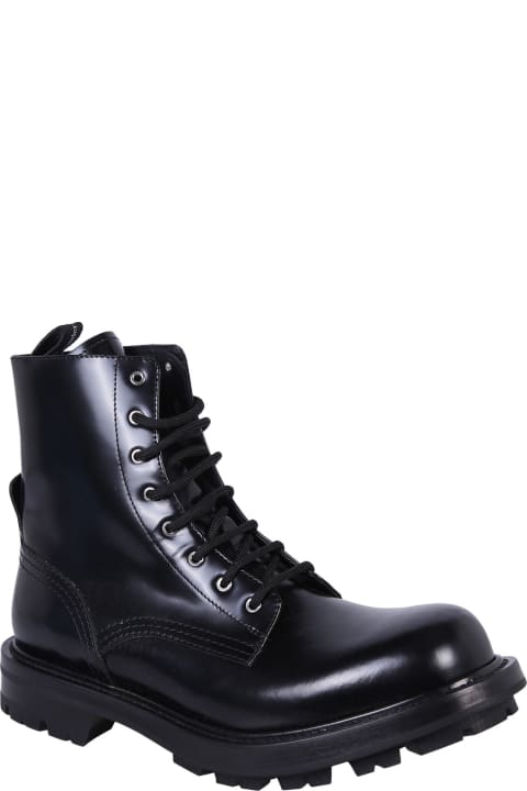 メンズ ブーツ Alexander McQueen Lace Leather Boots