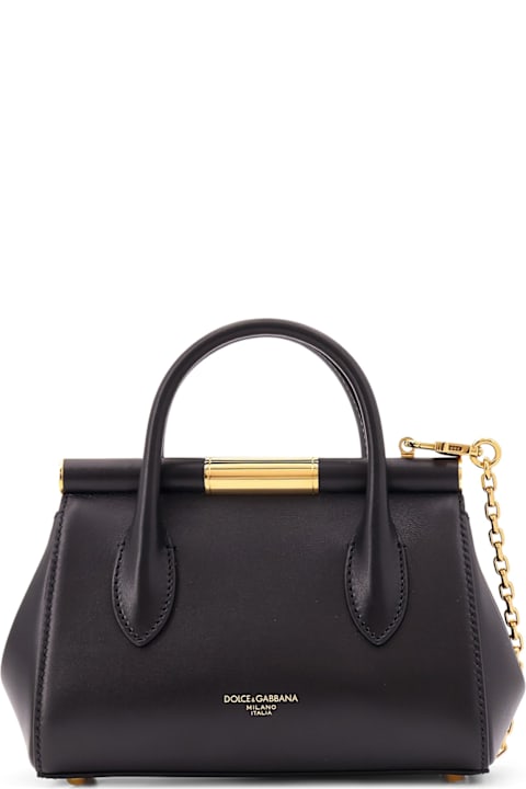 Homeware Dolce 
Gabbana Marlene Leather Handbag With Logo Print