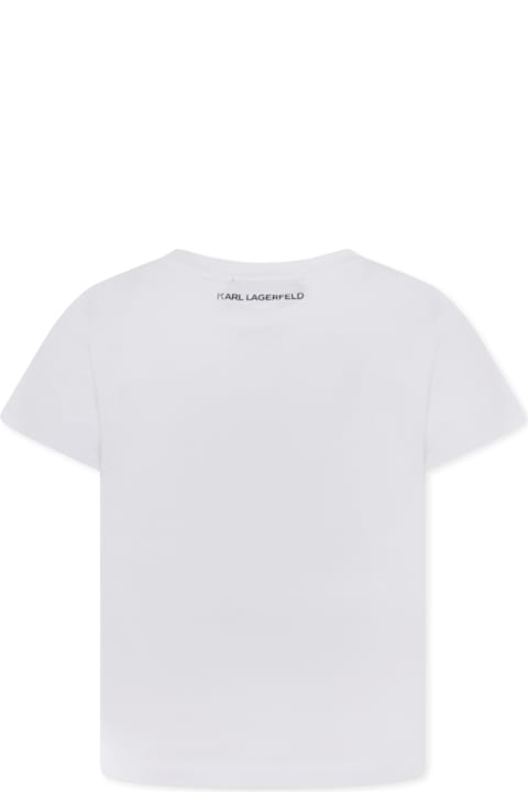 Karl Lagerfeld Kids for Men Karl Lagerfeld Kids White T-shirt For Girl With Choupette