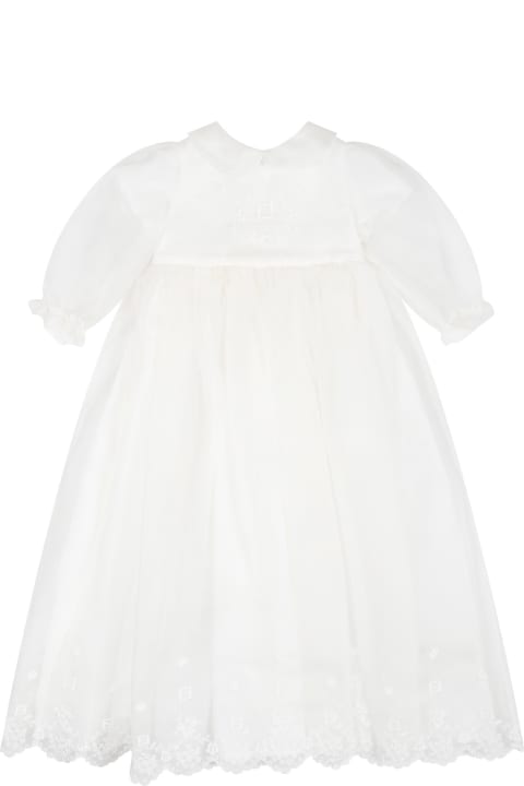 Fendi for Kids Fendi White Dress For Baby Girl
