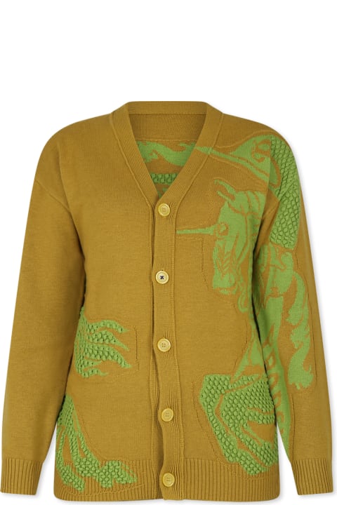 Fashion for Kids Burberry Brown Cardigan For Boy With Equestrian Knigh