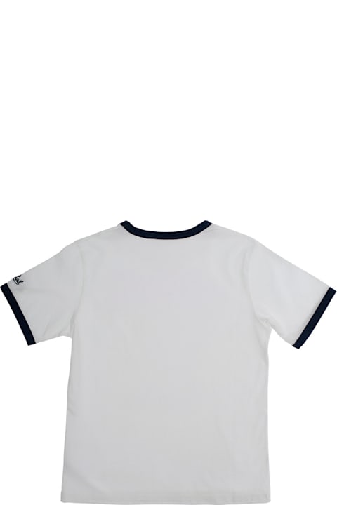 MC2 Saint Barth for Baby Boys MC2 Saint Barth 'dean Jr' White T-shirt With Round Neck And Maxi Logo Print On The Front In Cotton Baby