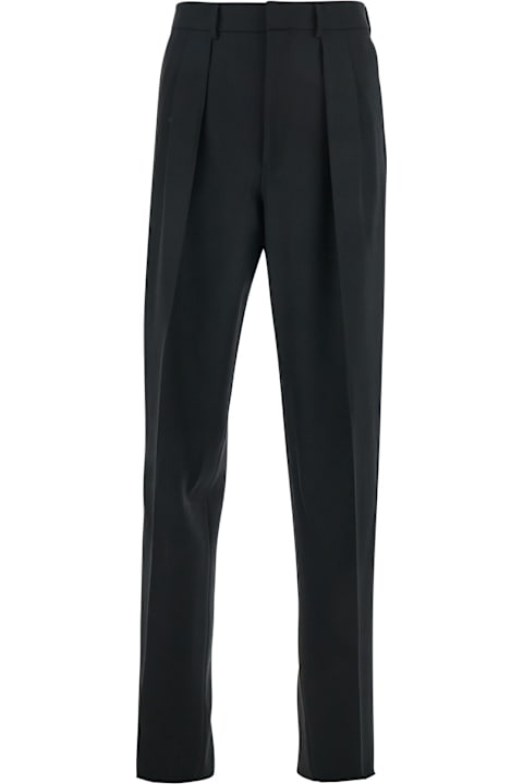 Homeware Tom Ford Black Pants With High Waist And Pences In Wool Man