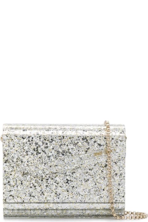 Homeware Jimmy Choo 
candy
 Champagne Clutch Bag With All-over Coarse Glitter In Acrylic Woman Jimmy Choo