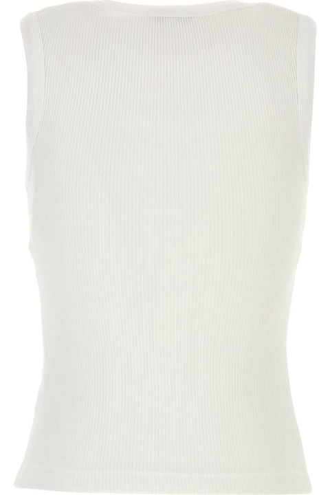 AGOLDE White Stretch Cotton Blend Tank Top