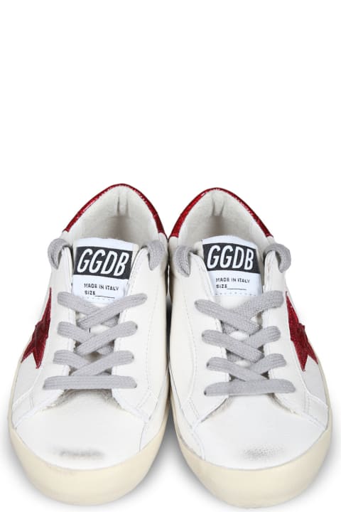 Golden Goose for Kids Golden Goose White Suepr Star Sneakers For Girl With Star