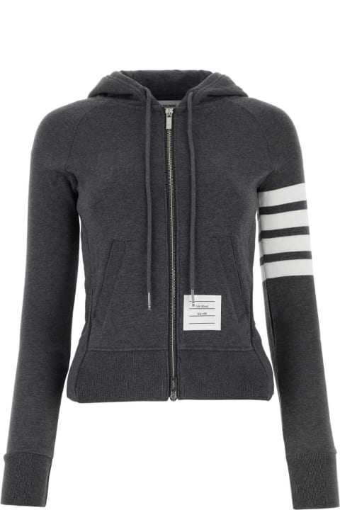 Thom Browne Coats & Jackets for Women Thom Browne Graphite Cotton Sweatshirt