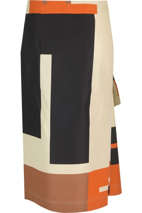 Fendi for Women Fendi Multicolor Printed Poplin Skirt