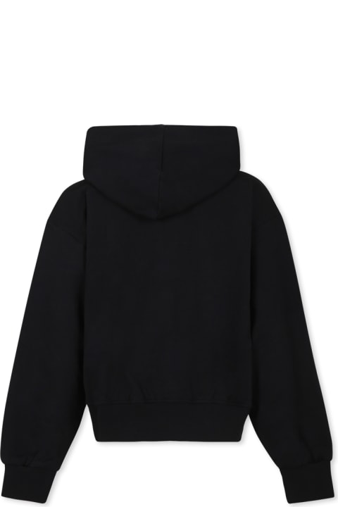 Pinko سترات وبلوزات ثقيلة لـ بنات Pinko Black Sweatshirt For Girl With Logo