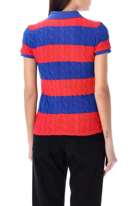 ウィメンズ新着アイテム Polo Ralph Lauren Cotton Cable Knit Striped Polo Shirt