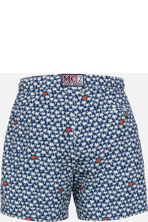 Homeware MC2 Saint Barth Man Lightweight Fabric Swim-shorts Lighting 70 With Palm Print