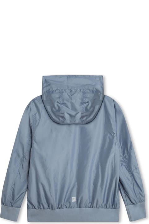 Givenchy Sale for Kids Givenchy Light Blue Givenchy Windbreaker With Zip And Hood