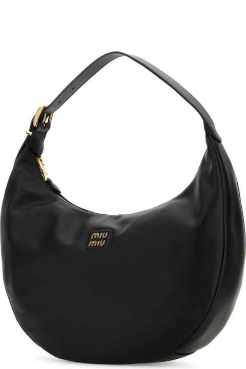 ウィメンズ Miu Miuのバッグ Miu Miu Black Leather Shoulder Bag