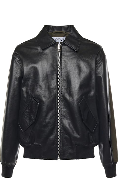 Loewe for Men Loewe Hybrid Bomber In Calf Nappa And Cotton