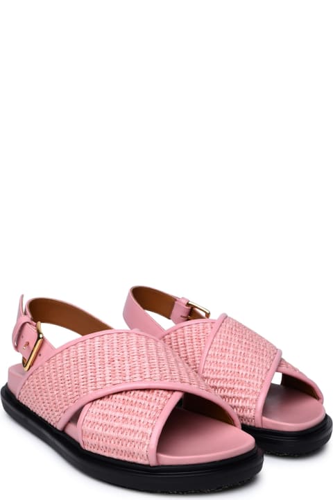 Marni Women Marni Pink Leather Blend Sandals