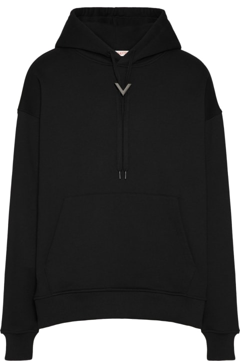 Valentino Garavani Fleeces & Tracksuits for Men Valentino Garavani Jersey Felpa V Detail Cotton Sweatshirt