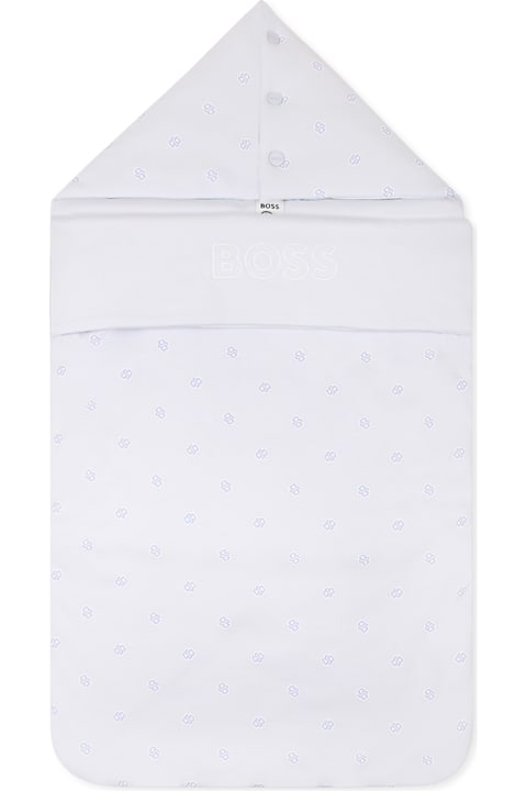 Hugo Boss Accessories & Gifts for Baby Boys Hugo Boss Light Blue Sleeping Bag For Baby Boy With Logo