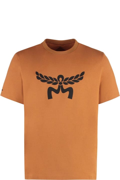 MCM Topwear for Men MCM Laurel Logo Printed Crewneck T-shirt