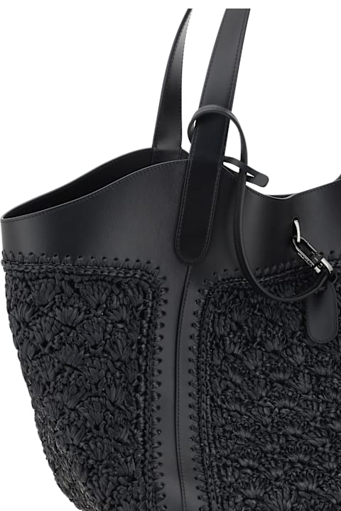 Giorgio Armani Leather And Raffia Shoulder Bag | italist, ALWAYS