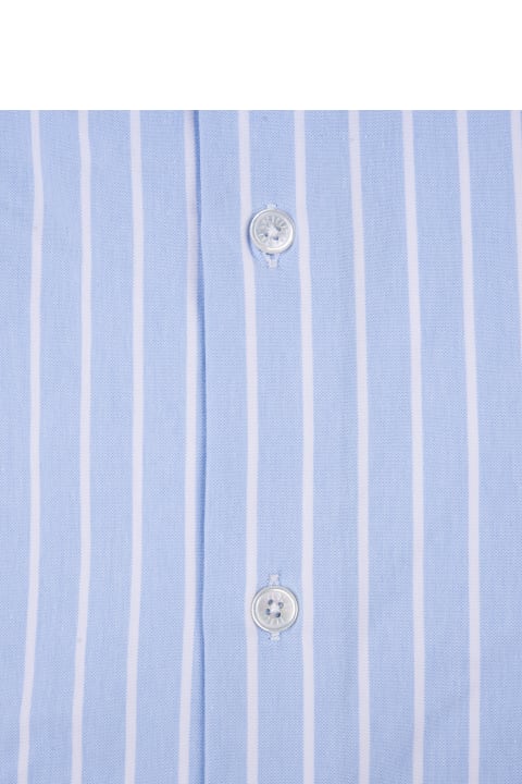 メンズ Fedeliのシャツ Fedeli Striped Light Blue Strech Shirt