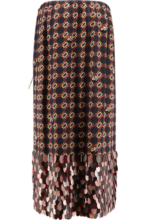 Dries Van Noten Silk Skirt With Sequins