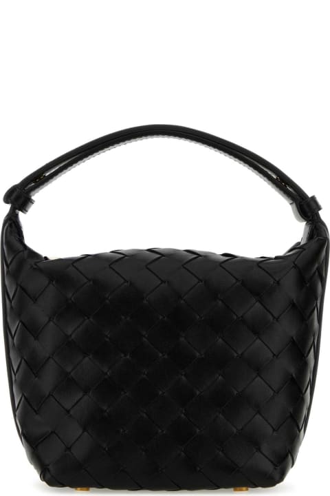 Bottega Veneta Totes for Women Bottega Veneta Black Leather Micro Candy Wallace Handbag