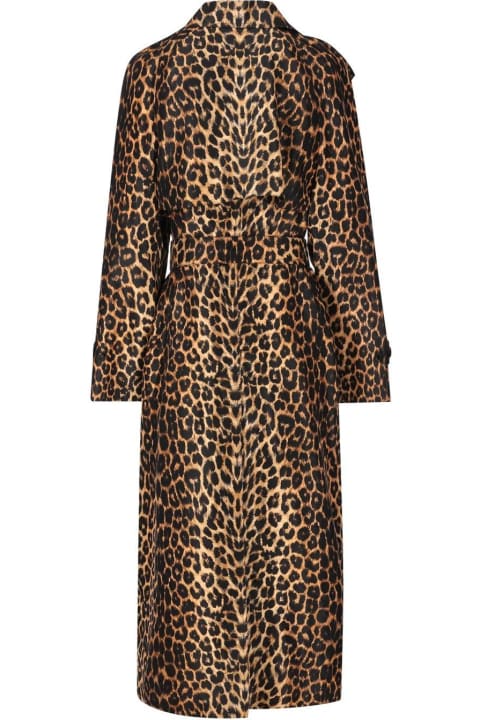 メンズ Saint Laurentのコート＆ジャケット Saint Laurent Leopard Printed Trench Coat