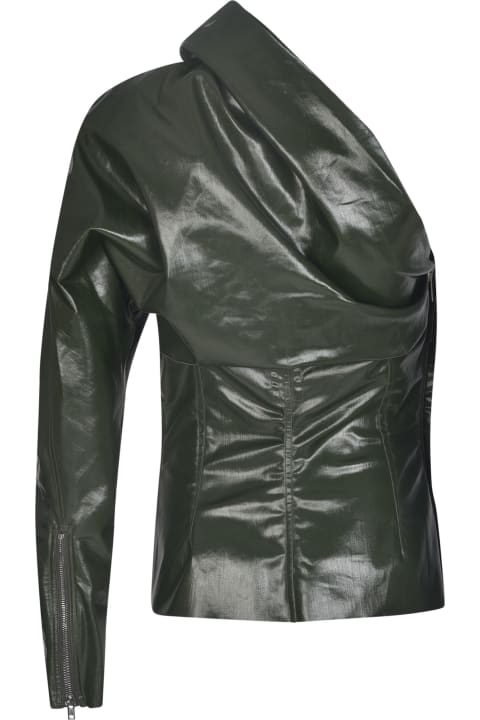 Fashion for Women Rick Owens One-sleeved Shiny Top