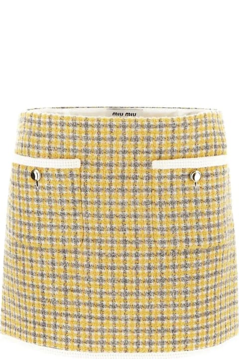 Homeware Miu Miu Two-tone Bouclã© Mini Skirt