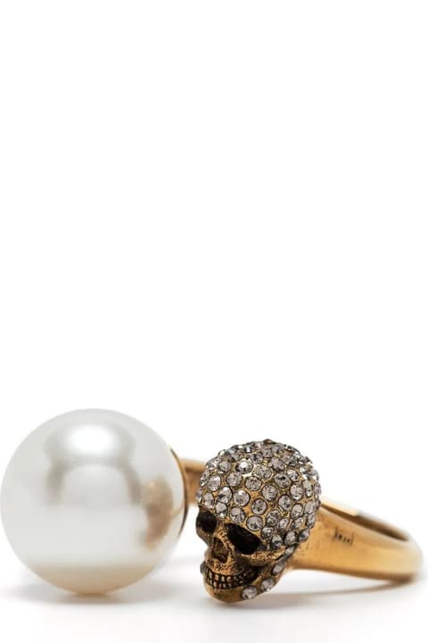 Rings for Women Alexander McQueen Pearl Skull Ring