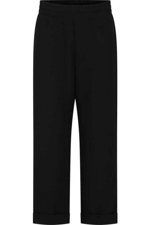 Bottoms for Boys MSGM Black Trousers Fro Boy With Logo