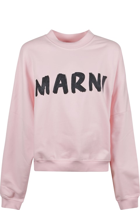 ウィメンズ Marniのフリース＆ラウンジウェア Marni Logo Detail Ribbed Sweatshirt