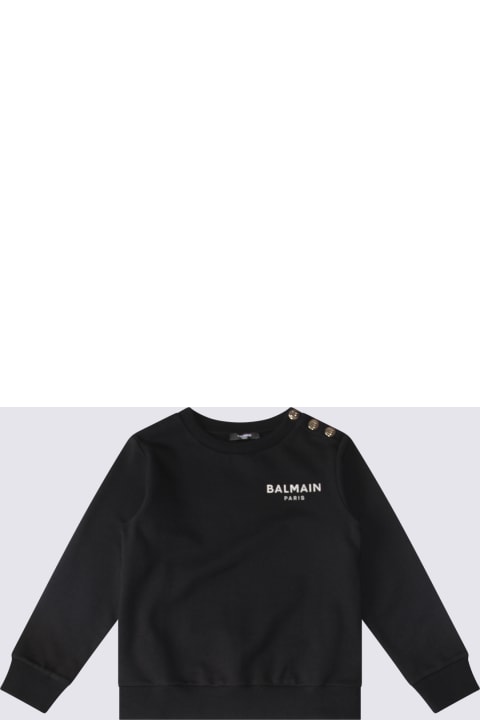Sweaters & Sweatshirts for Girls Balmain Black And Silver Sweatshirt