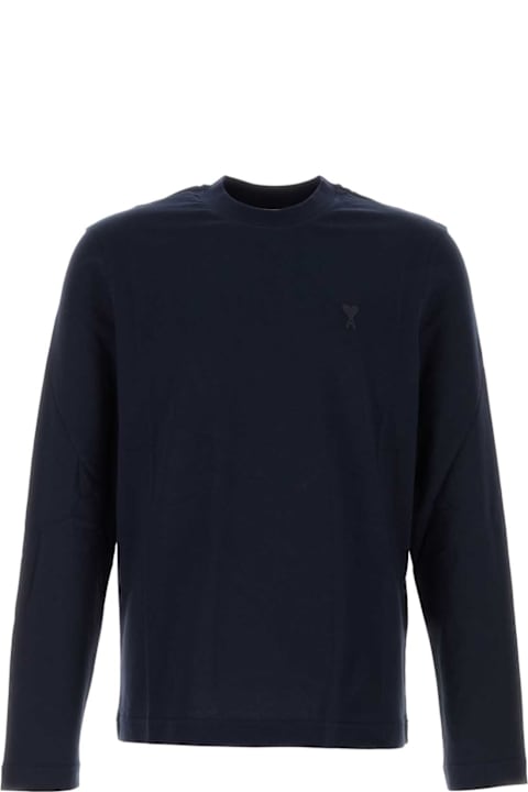 Ami Alexandre Mattiussi for Kids Ami Alexandre Mattiussi Navy Blue Cotton T-shirt