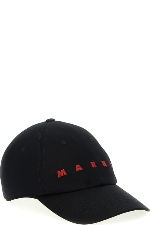 Hats for Men Marni Logo Embroidery Cap