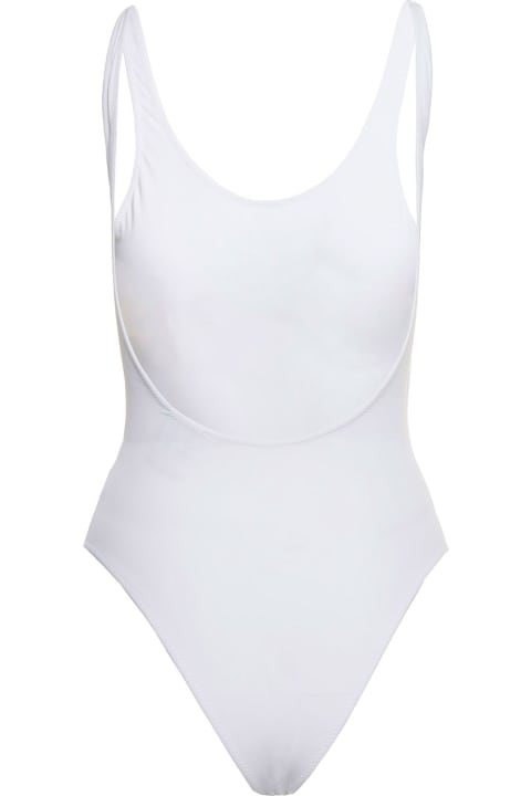 Autry Swimwear for Women Autry White Swimsuit With Logo In Polyamide Woman