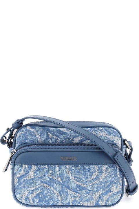 Versace Shoulder Bags for Men Versace Barocco Athena Zip-up Messenger Bag