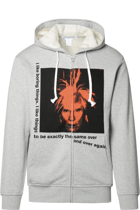 Comme des Garçons Shirt Sweaters for Men Comme des Garçons Shirt 'andy Warhol' Grey Cotton Hoodie