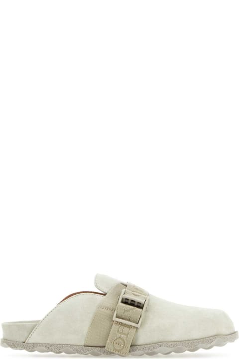 Off-White Sandals for Women Off-White Light Grey Suede Slippers