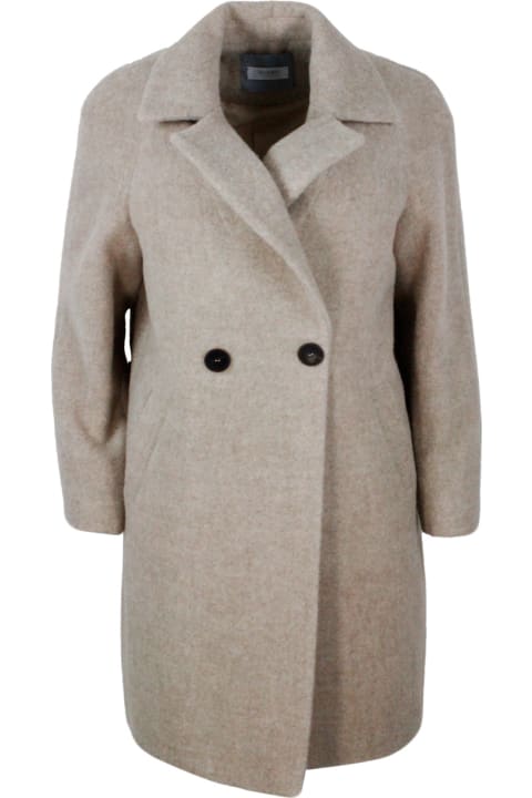 Barba Napoli Coats & Jackets for Women Barba Napoli Double-breasted Coat Made Of Soft And Precious Alpaca And Wool With Side Pockets And Button Closure