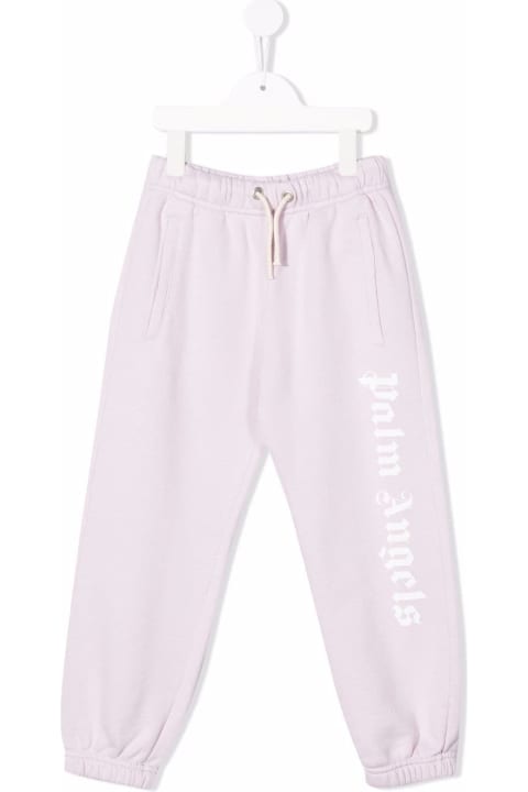 Palm Angels for Kids Palm Angels Kids Lilac Joggers With Vertical Logo Print