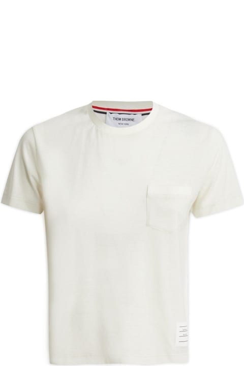 Thom Browne for Women Thom Browne Chest Patch-pocket Crewneck T-shirt