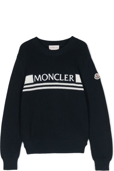 Moncler Sweaters & Sweatshirts for Boys Moncler Moncler New Maya Sweaters Blue