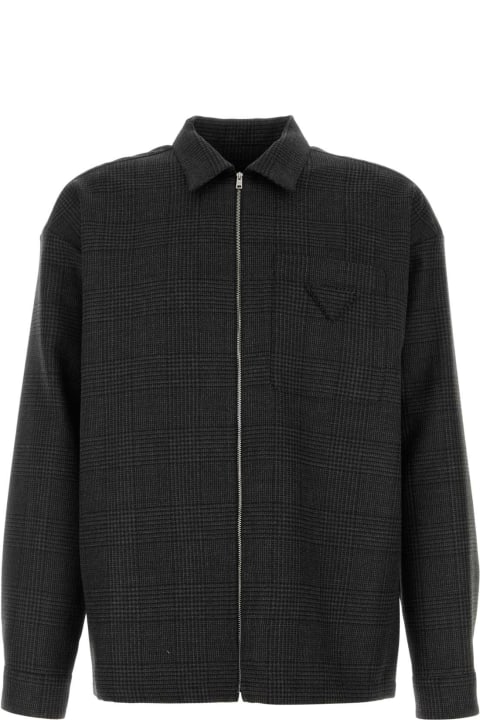 Prada Shirts for Men Prada Embroidered Glencheck Shirt