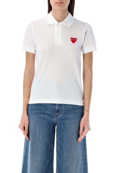Topwear for Women Comme des Garçons Play Red Heart Polo Shirt