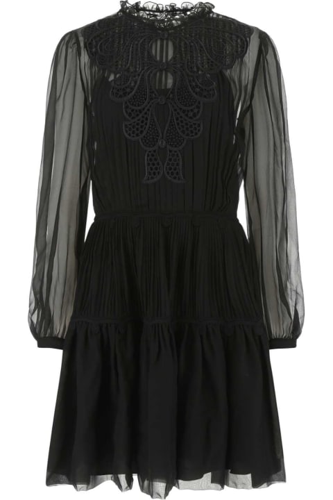 Alberta Ferretti for Women Alberta Ferretti Black Chiffon Mini Dress