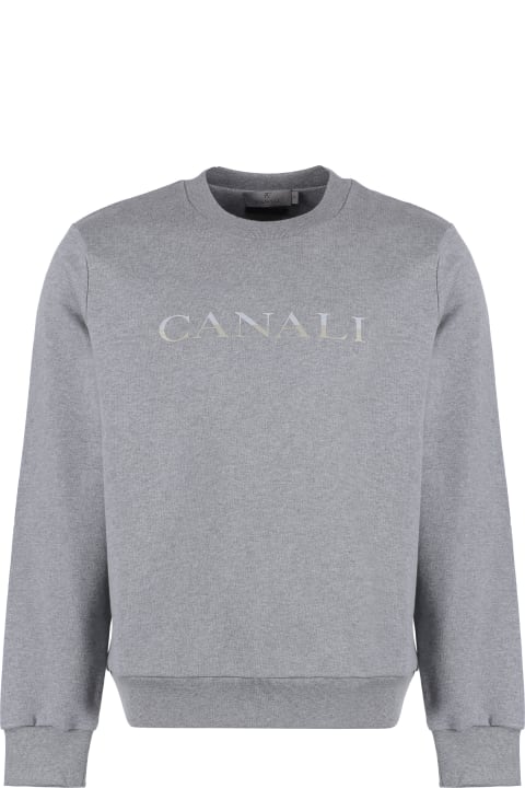 Canali for Men Canali Logo Detail Cotton Sweatshirt