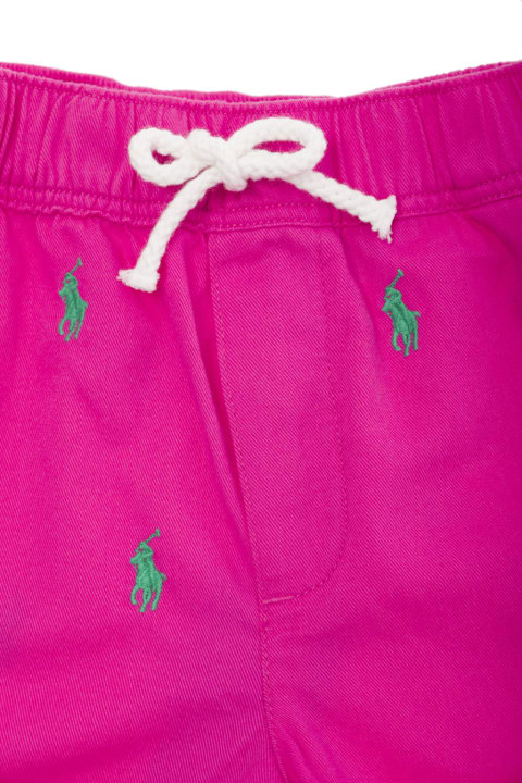 Bottoms for Girls Polo Ralph Lauren Fuchsia Swim Trunks With Pony Embroidery In Techno Fabric Girl