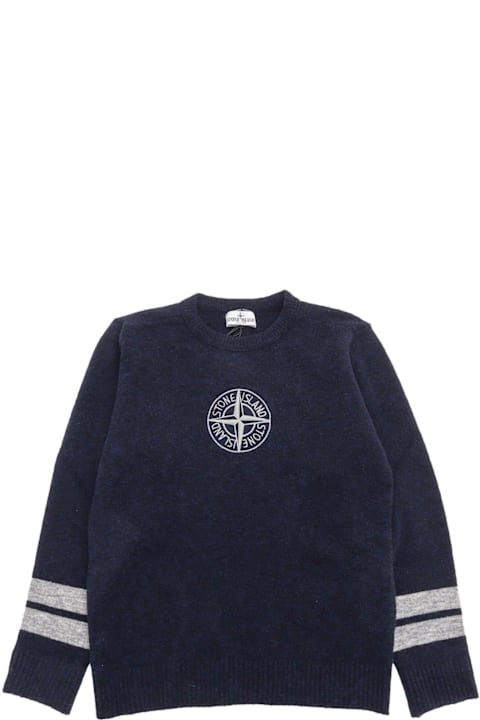 Stone Island Junior لـ Kids Stone Island Junior Compass Embroidered Crewneck Jumper