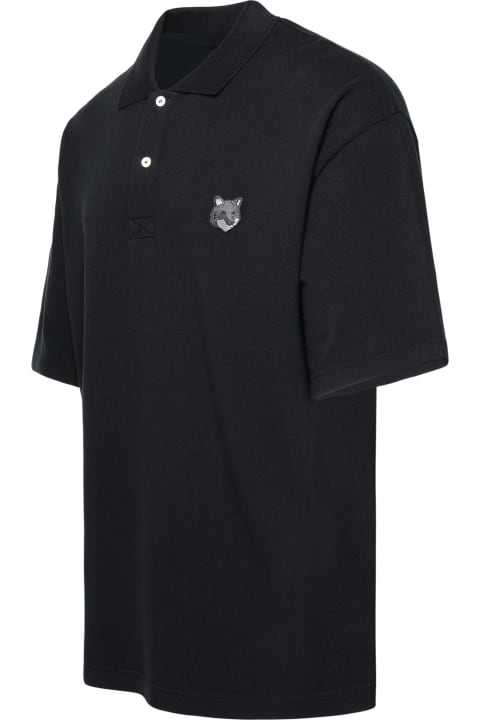 Maison Kitsuné for Men Maison Kitsuné Black Cotton Polo Shirt